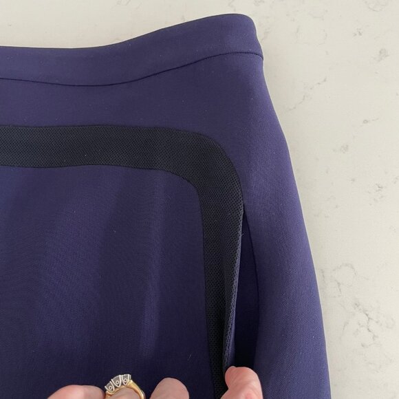 Lacoste A-Line 100% Polyester Lined Mini Skirt Purple + Black Sz 38F/28US NWOT - Picture 4 of 11